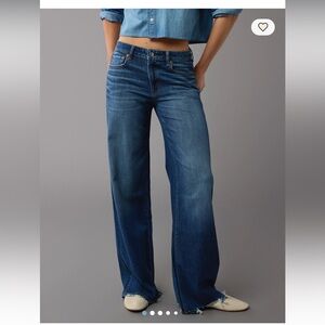 AE Dreamy Drape Stretch Low-Rise Baggy Wide-Leg Jean Woman 6 X-Long Streetwear